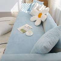Non-Slip Sofa Cover – Plain Stretch – Sky Mist