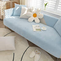 Non-Slip Sofa Cover – Plain Stretch – Sky Mist