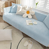 Non-Slip Sofa Cover – Plain Stretch – Sky Mist