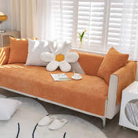 Non-Slip Sofa Cover – Plain Stretch – Terracotta