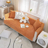 Non-Slip Sofa Cover – Plain Stretch – Terracotta