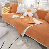 Non-Slip Sofa Cover – Plain Stretch – Terracotta