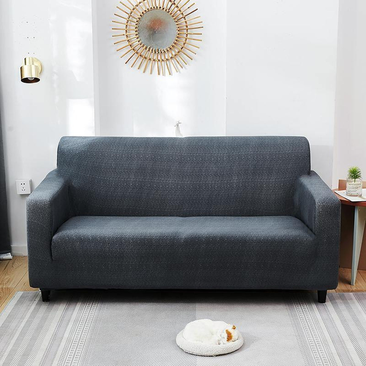 Sofa Cover – Spotted – Stormy Blue