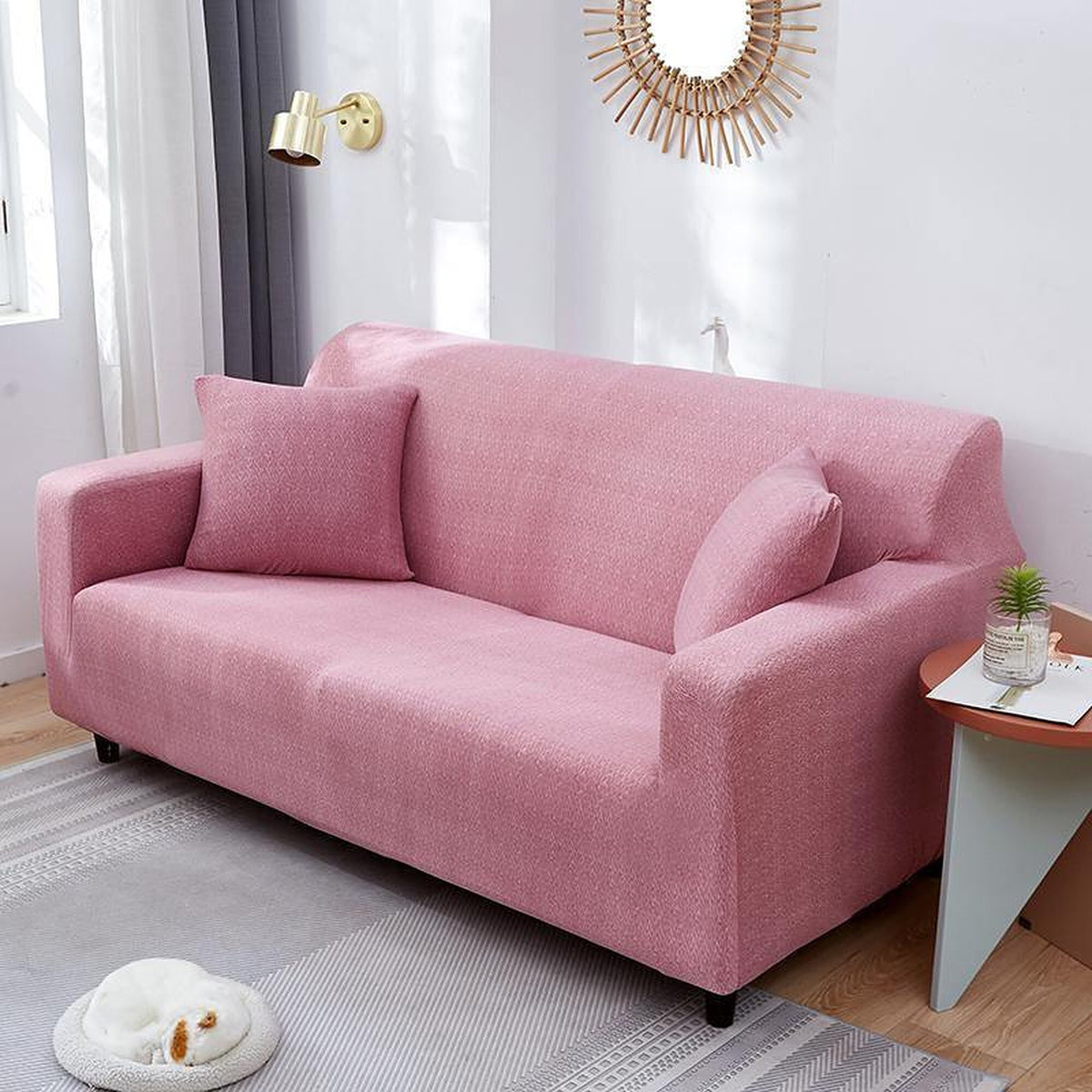 Sofa Cover – Spotted – Soft Blush