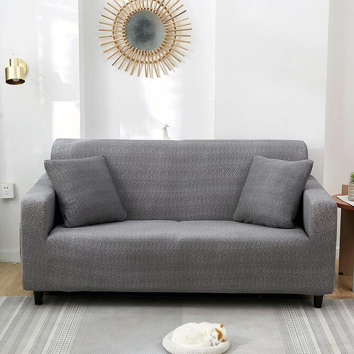 Sofa Cover – Spotted – Pearl Grey