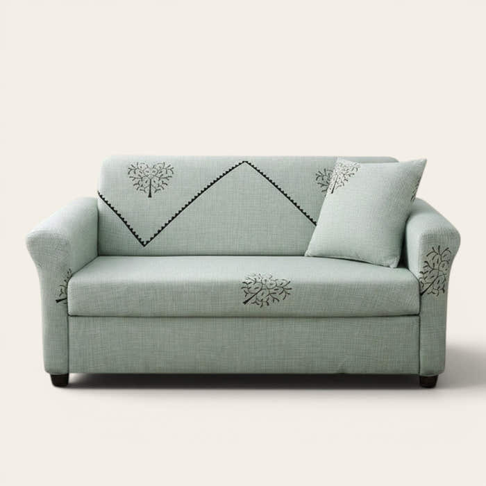 Sofa Cover – Tree Motif – Sage Mist