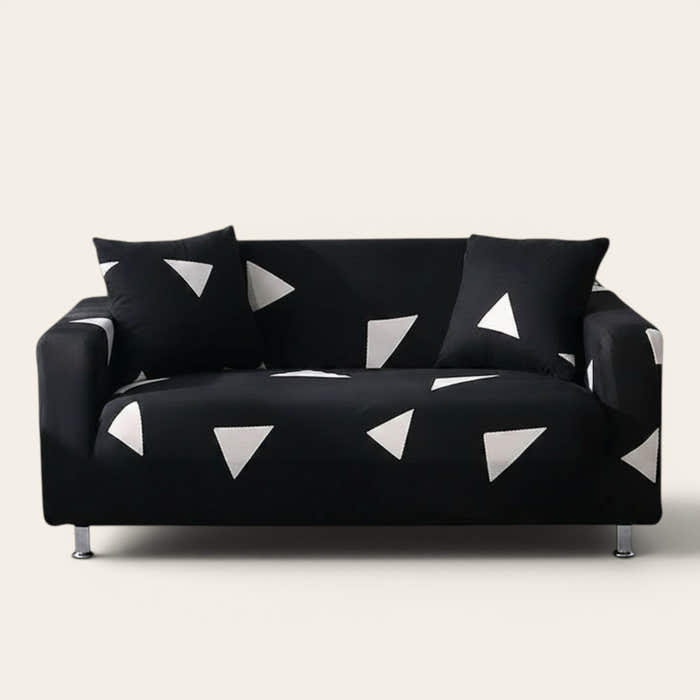 Sofa Cover – Triangle Print – Ink Black