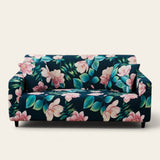 Sofa Cover – Tropical Hibiscus – Midnight Navy