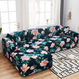 Sofa Cover – Tropical Hibiscus – Midnight Navy