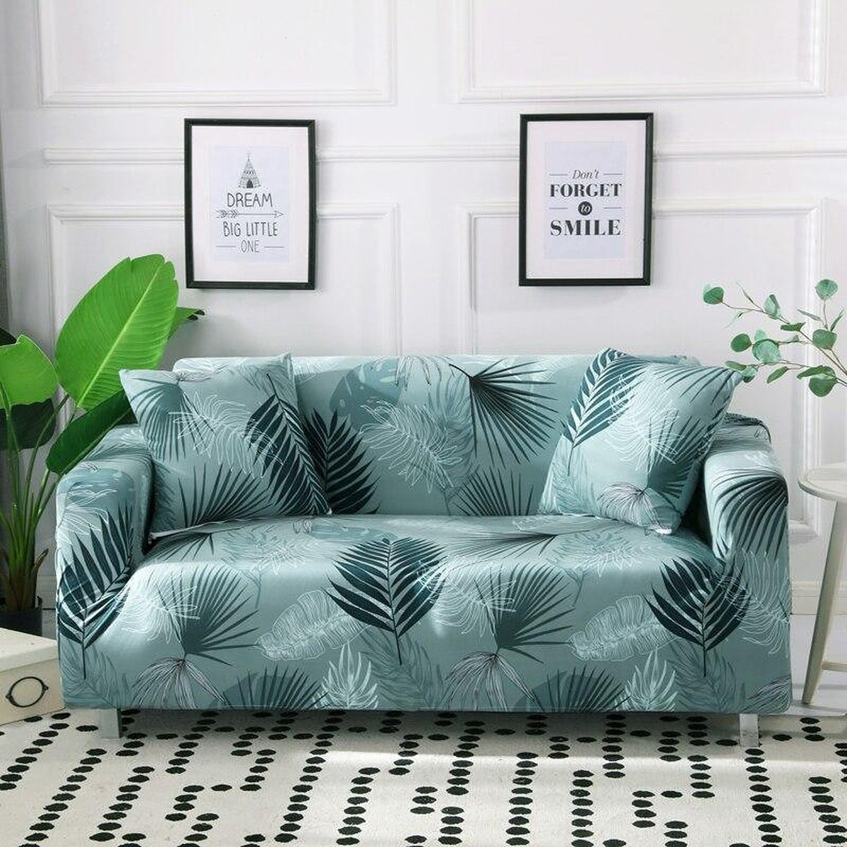 Sofa Cover – Tropical Palm – Sage Mist