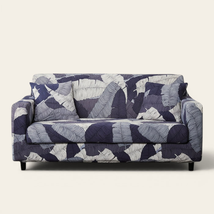 Sofa Cover – Tropical Palm – Stormy Blue