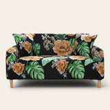 Sofa Cover – Tropical Roses – Ink Black