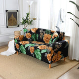 Sofa Cover – Tropical Roses – Ink Black