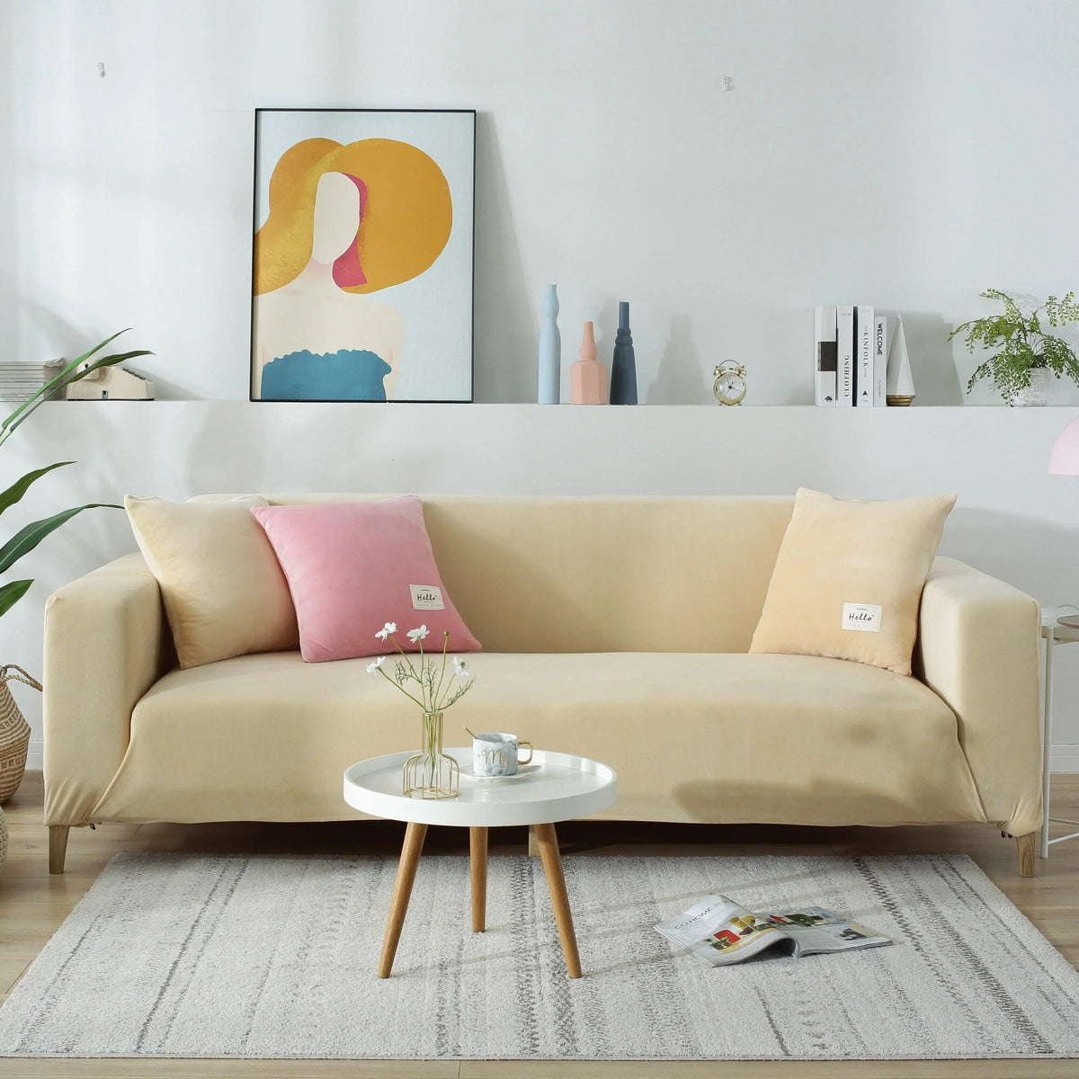 Sofa Cover – Velvet – Bouclé Sand