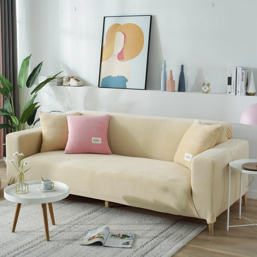 Sofa Cover – Velvet – Bouclé Sand
