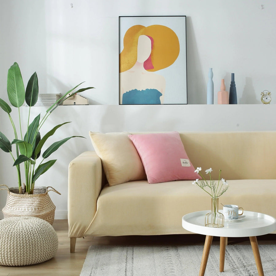 Sofa Cover – Velvet – Bouclé Sand