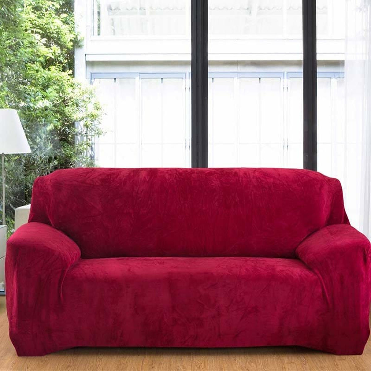 Sofa Cover – Velvet Plush – Bordeaux