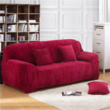 Sofa Cover – Velvet Plush – Bordeaux