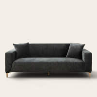 Sofa Cover – Velvet Distressed – Charcoal
