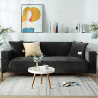 Sofa Cover – Velvet Distressed – Charcoal