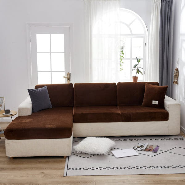 Sofa Cushion Cover – Velvet Plush – Espresso