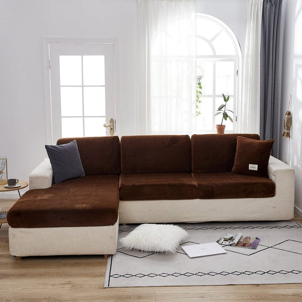 Sofa Cushion Cover – Velvet Plush – Espresso