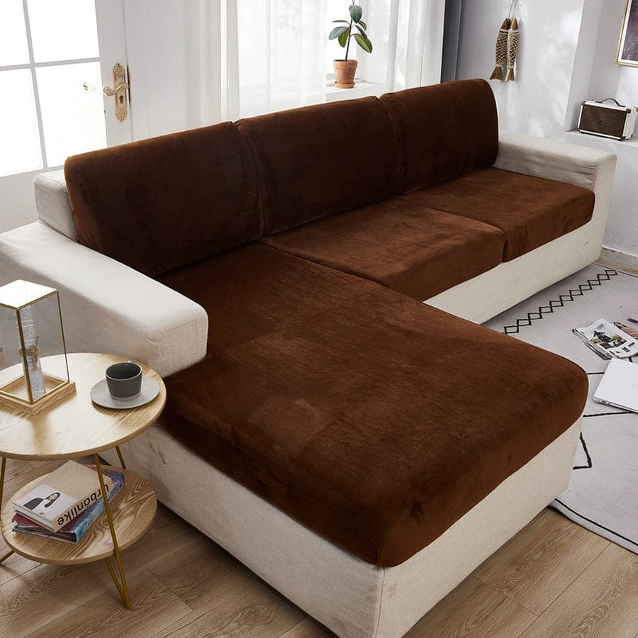 Sofa Cushion Cover – Velvet Plush – Espresso