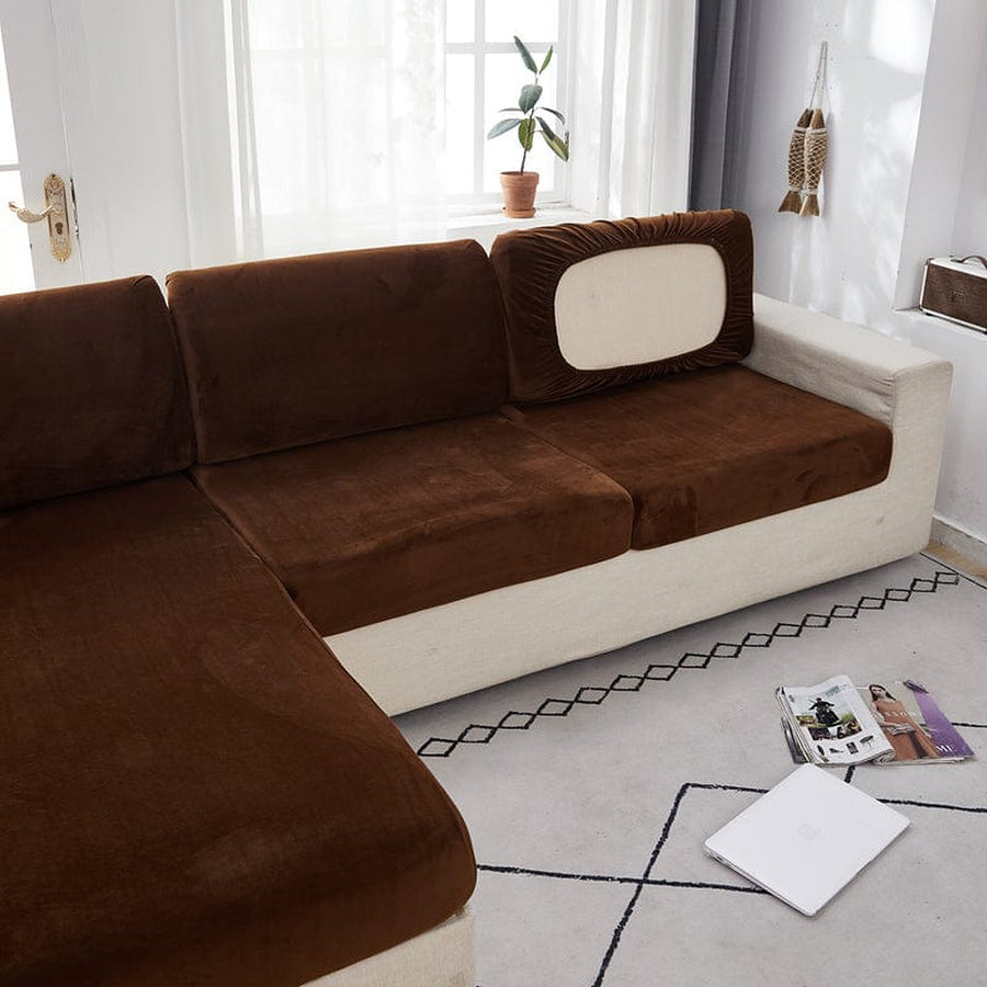 Sofa Cushion Cover – Velvet Plush – Espresso