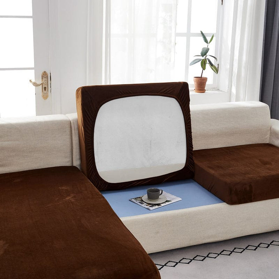 Sofa Cushion Cover – Velvet Plush – Espresso