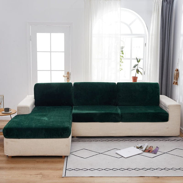 Sofa Cushion Cover – Velvet Plush Sectional – Forest