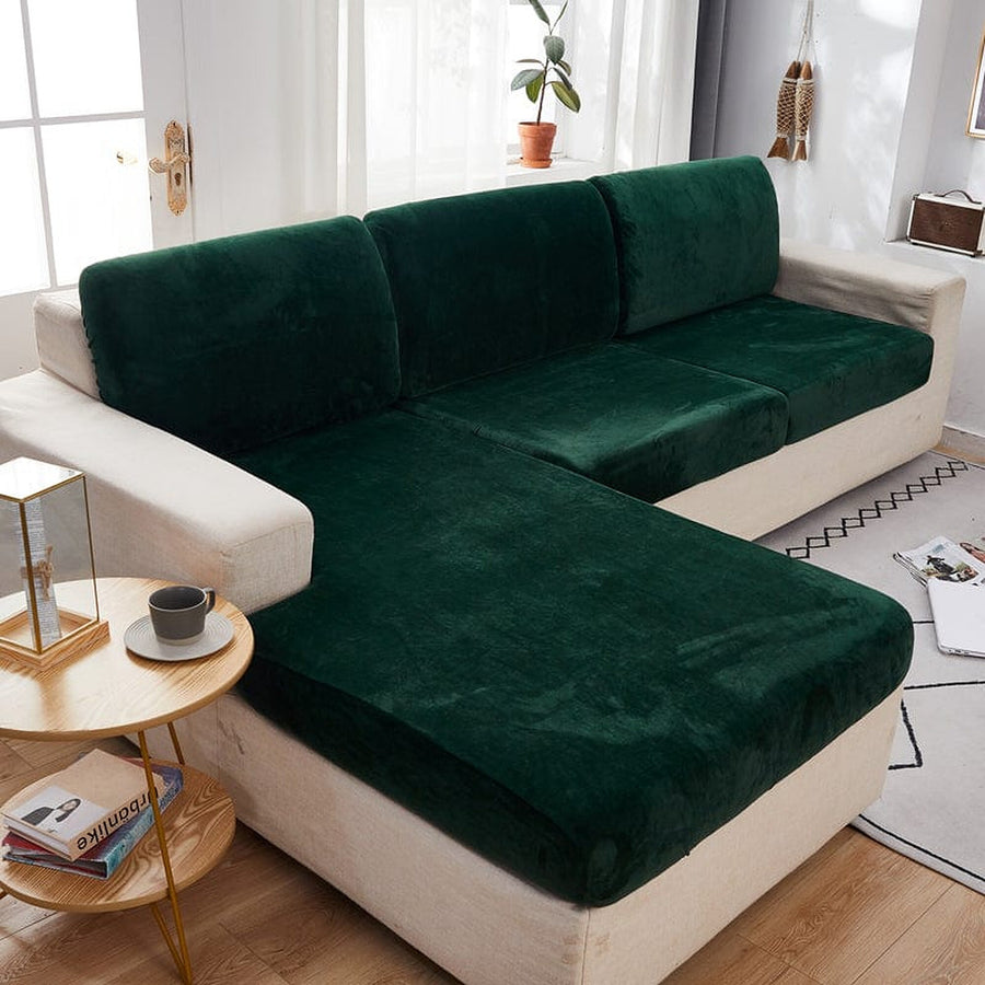 Sofa Cushion Cover – Velvet Plush Sectional – Forest