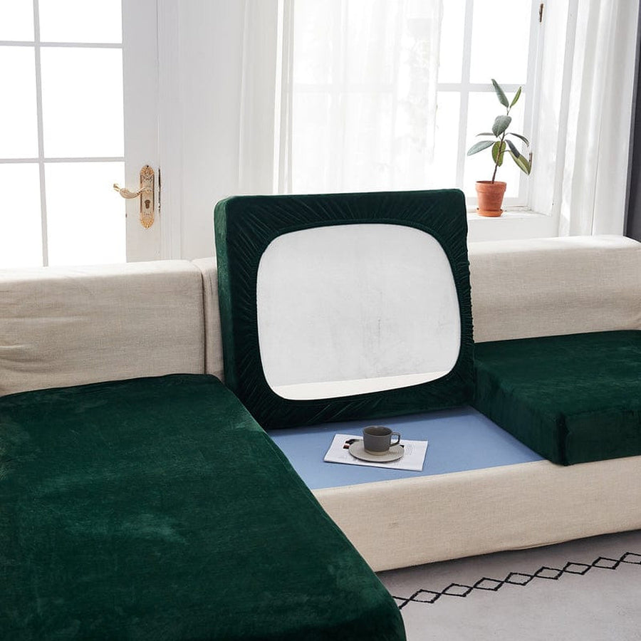 Sofa Cushion Cover – Velvet Plush Sectional – Forest