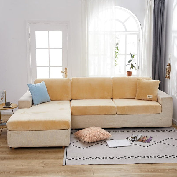 Sofa Cushion Cover – Velvet Plush – Honey