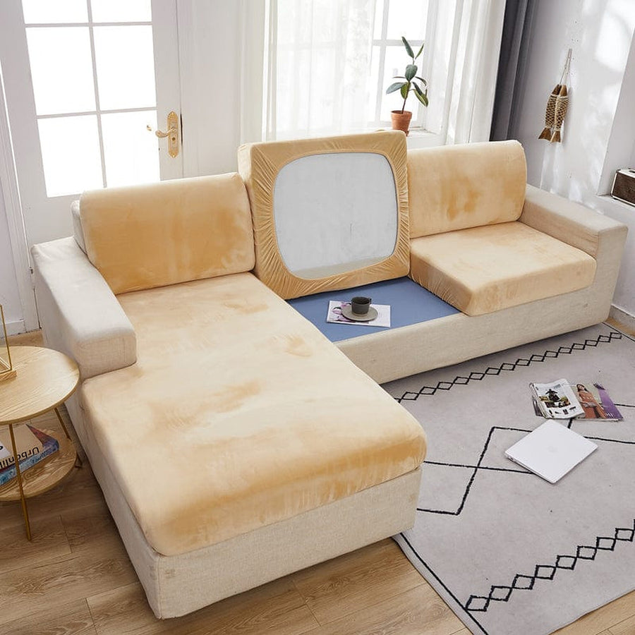 Sofa Cushion Cover – Velvet Plush – Honey