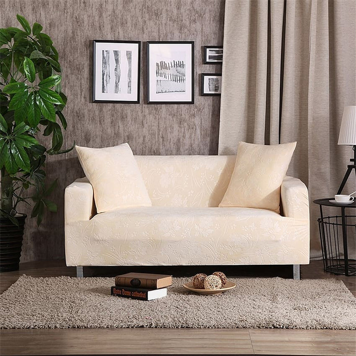 Sofa Cover – Velvet – Ivory Cream