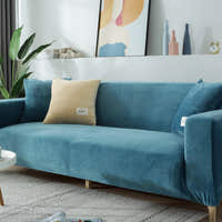 Sofa Cover – Velvet – Lake Blue