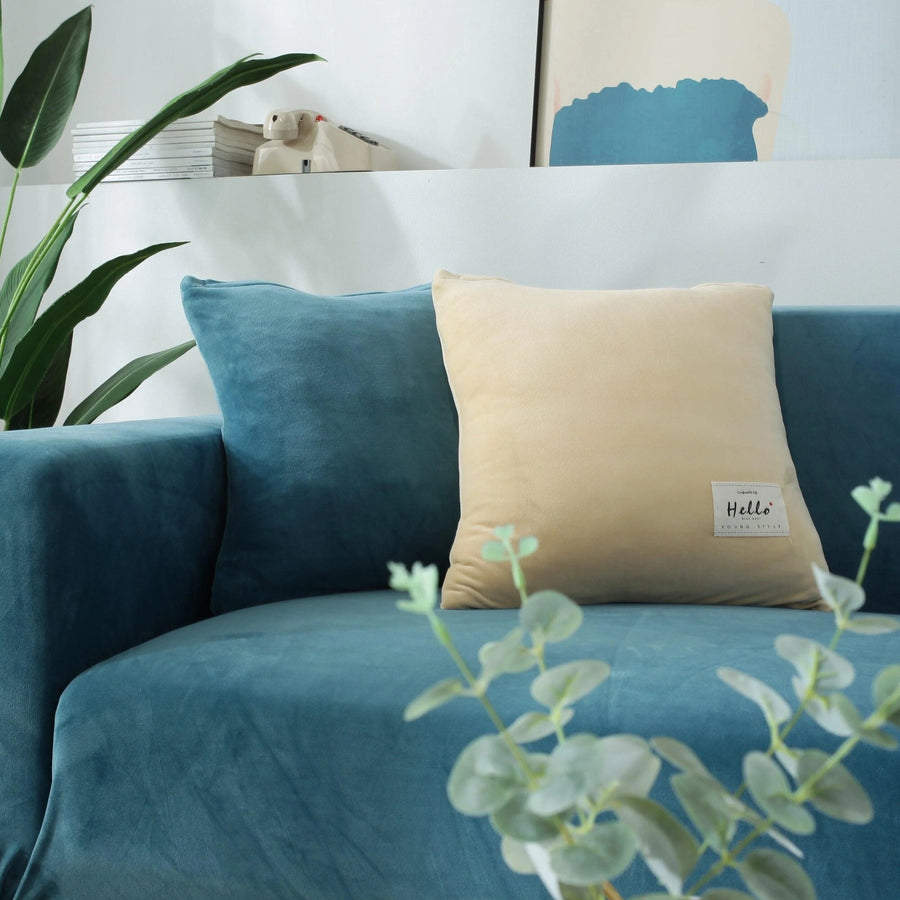 Sofa Cover – Velvet – Lake Blue