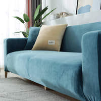 Sofa Cover – Velvet – Lake Blue