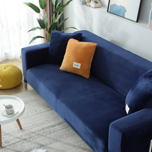 Sofa Cover – Velvet Plush – Midnight Navy