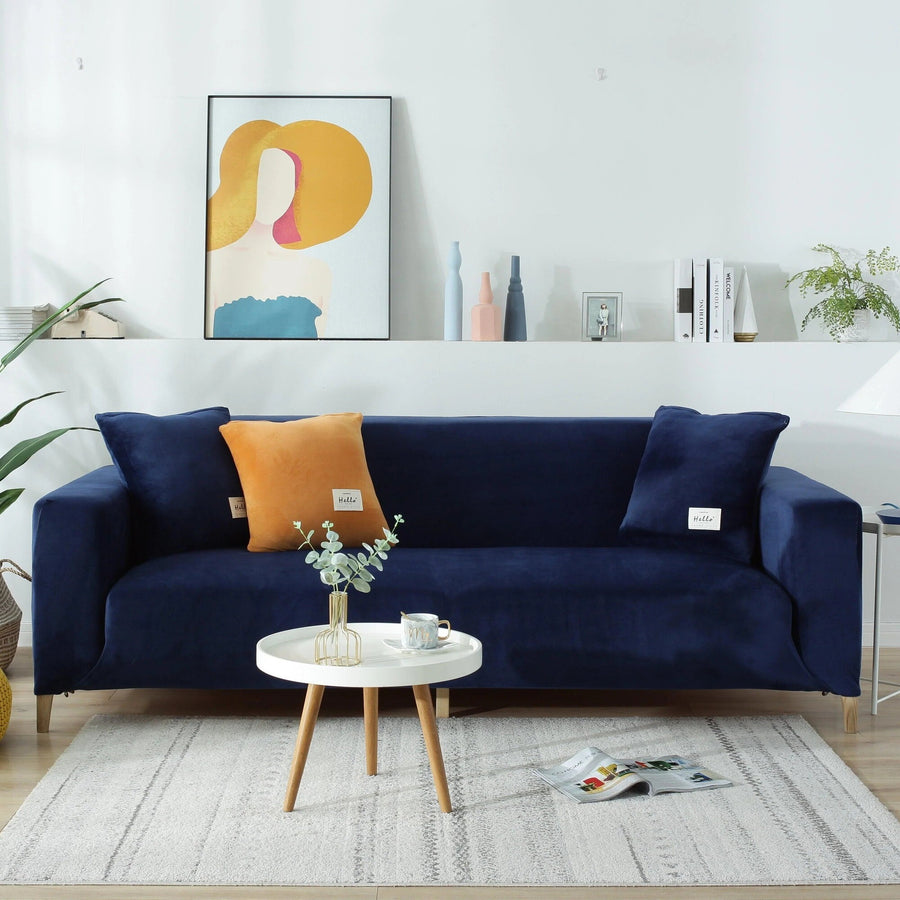 Sofa Cover – Velvet Plush – Midnight Navy