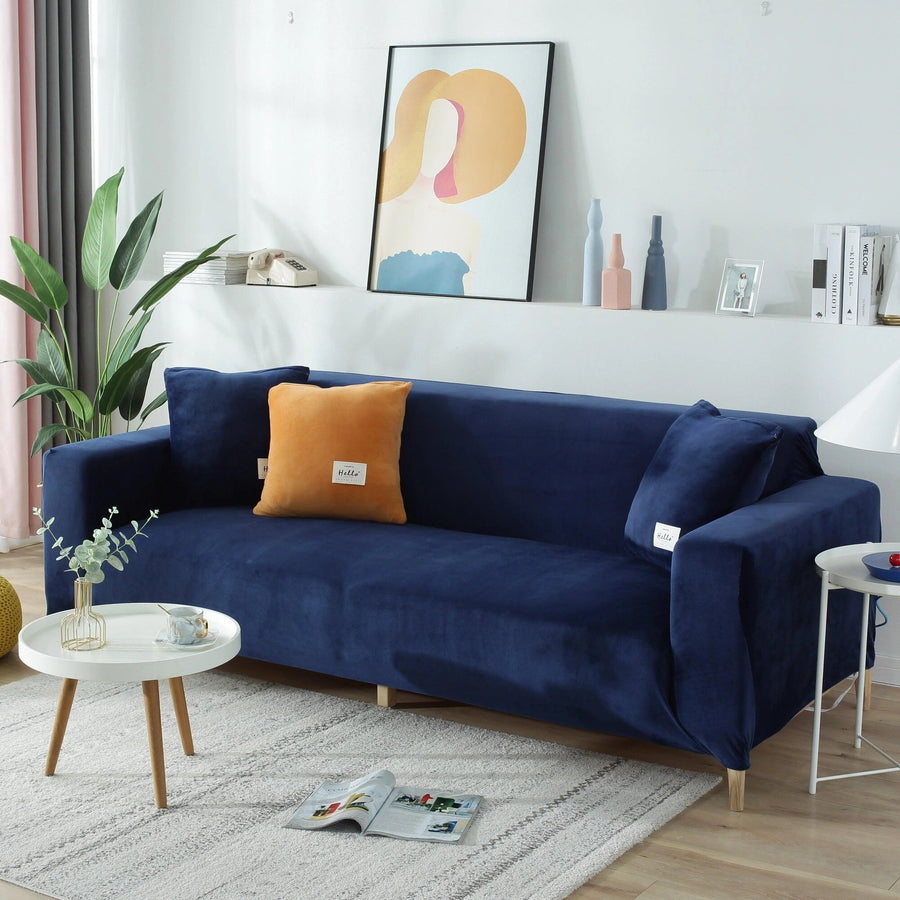 Sofa Cover – Velvet Plush – Midnight Navy