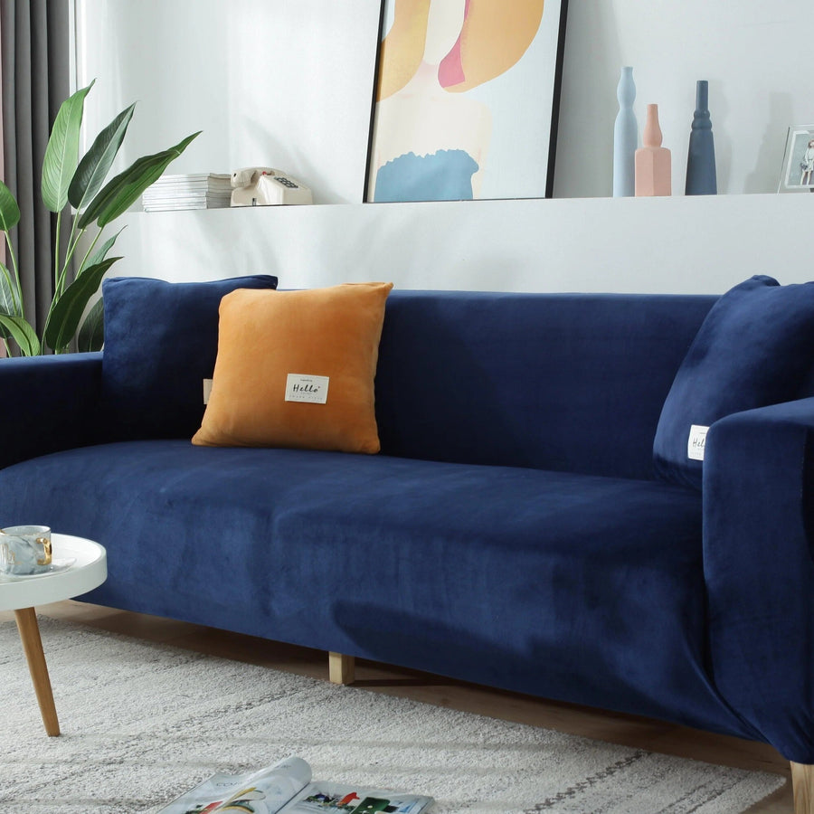 Sofa Cover – Velvet Plush – Midnight Navy
