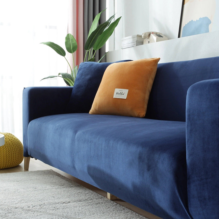 Sofa Cover – Velvet Plush – Midnight Navy