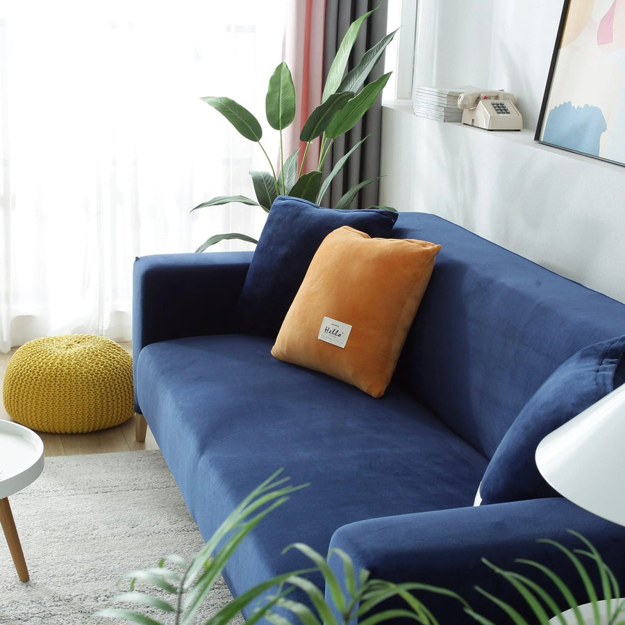 Sofa Cover – Velvet Plush – Midnight Navy