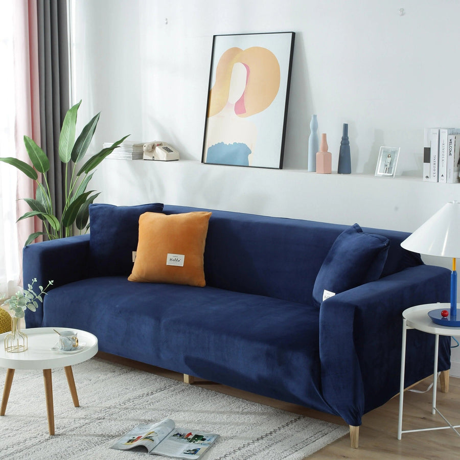 Sofa Cover – Velvet Plush – Midnight Navy