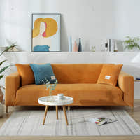 Sofa Cover – Velvet Plush – Terracotta Bright