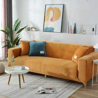 Sofa Cover – Velvet Plush – Terracotta Bright