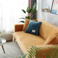 Sofa Cover – Velvet Plush – Terracotta Bright
