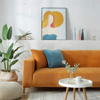 Sofa Cover – Velvet Plush – Terracotta Bright