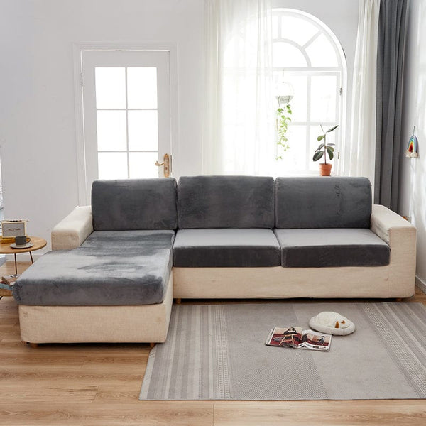 Sofa Cushion Cover – Velvet Plush – Charcoal